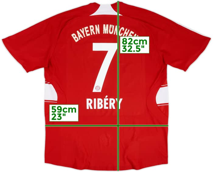 2008-09 Bayern Munich Home Shirt Ribery #7 - 6/10 - (XL)