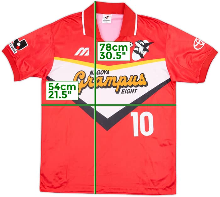 1993 Nagoya Grampus Eight Home Shirt #10 - 9/10 - (L)