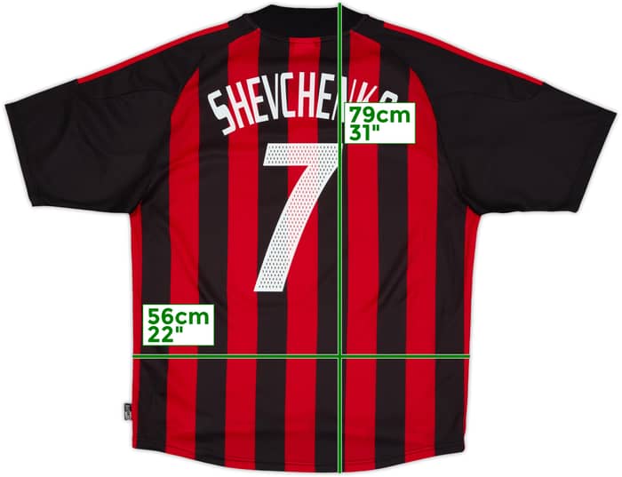2002-03 AC Milan Home Shirt Shevchenko #7 - 8/10 - (L)