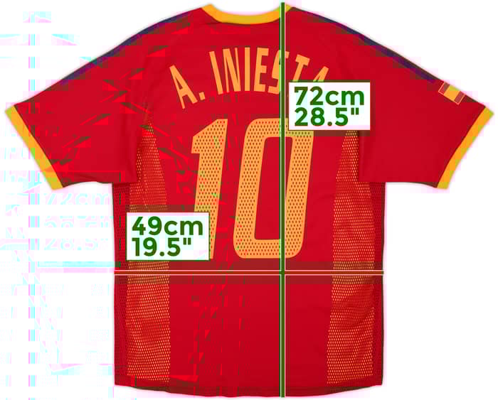 2002-04 Spain Player Issue Home Shirt A. Iniesta #8 - 8/10 - (S)