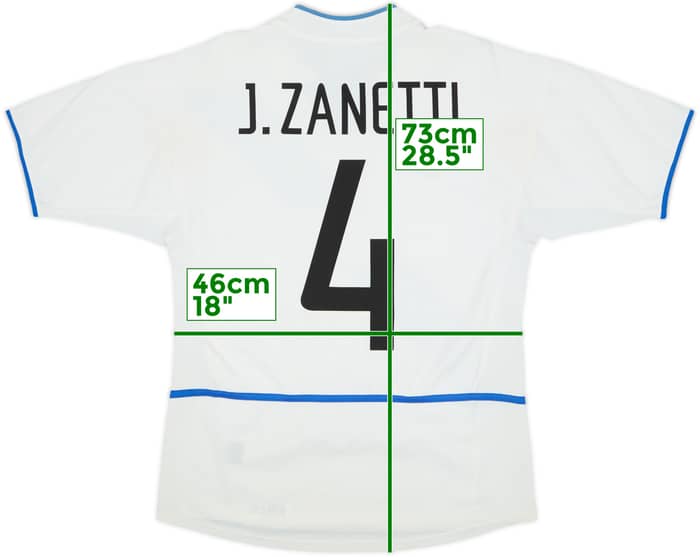 2002-03 Inter Milan Away Shirt J.Zanetti #4 - 6/10 - (S)