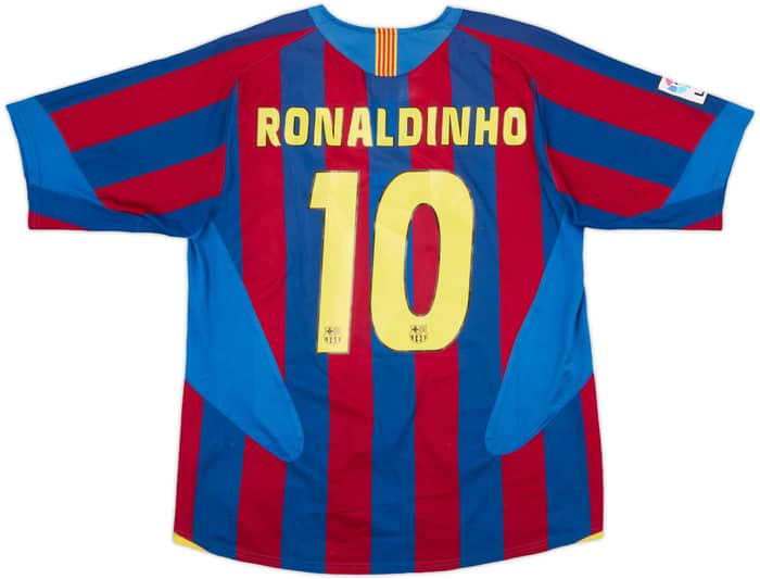 2005-06 Barcelona Home Shirt Ronaldinho #10 - 8/10 - (XL)