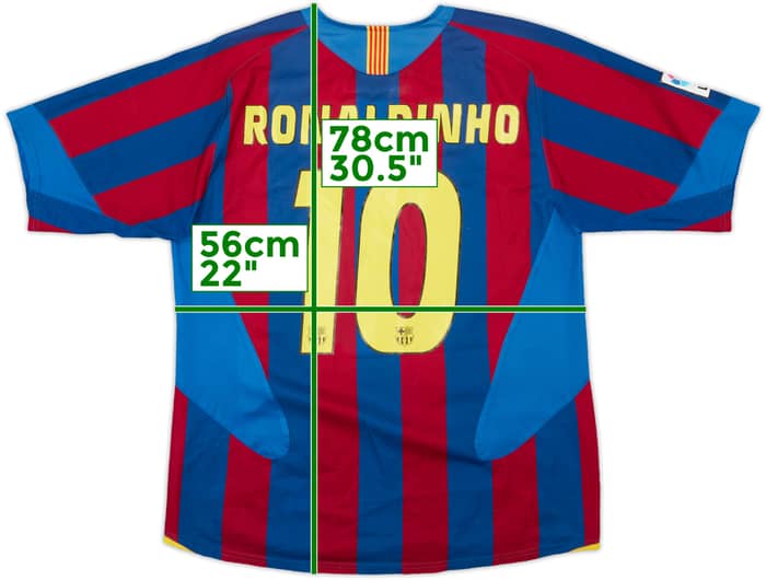 2005-06 Barcelona Home Shirt Ronaldinho #10 - 8/10 - (XL)