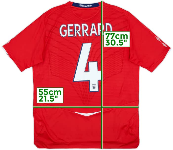 2008-10 England Away Shirt Gerrard #4 - 6/10 - (L)