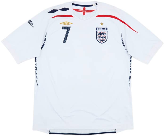 2007-09 England Home Shirt Beckham #7 - 7/10 - (XXL)