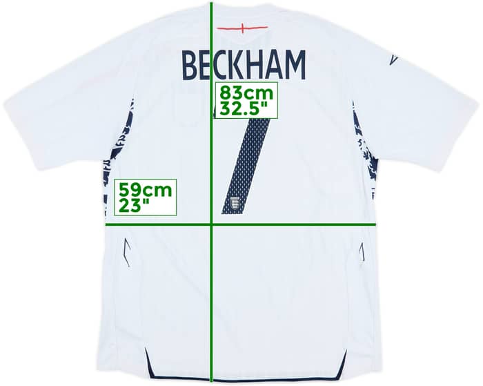 2007-09 England Home Shirt Beckham #7 - 7/10 - (XXL)