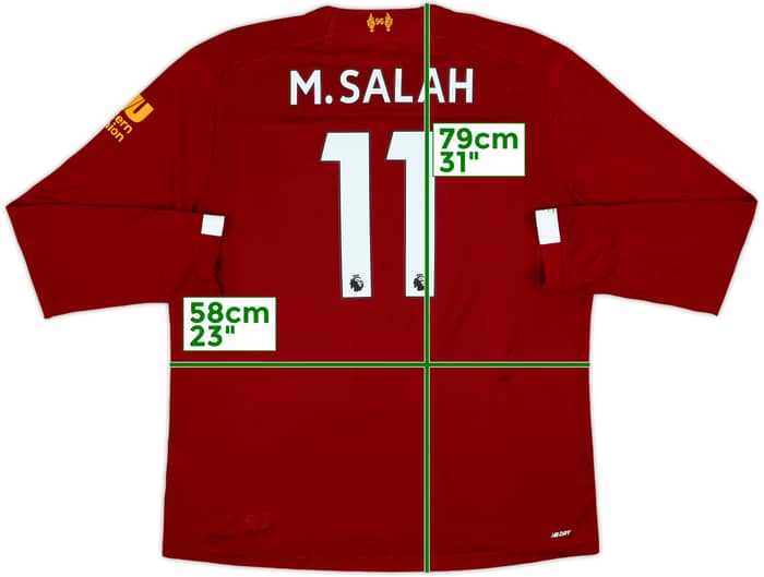 2019-20 Liverpool Home L/S Shirt M.Salah #11 - 7/10 - (XXL)