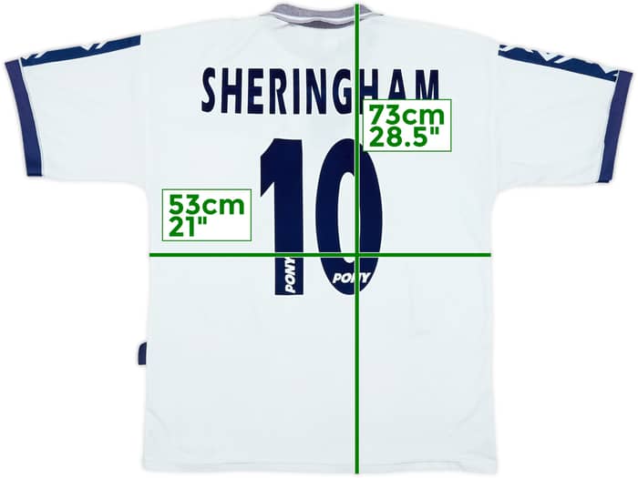 1995-97 Tottenham Home Shirt Sheringham #10 - 6/10 - (M)