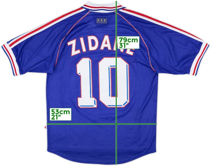 1998-00 France Home Shirt Zidane #10 - 8/10 - (M)