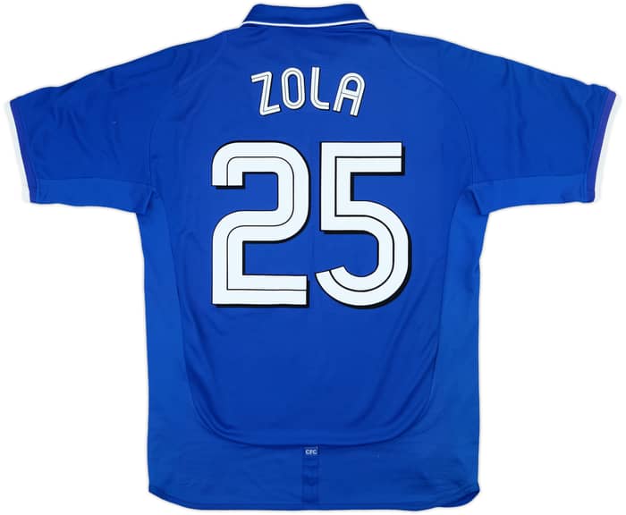 2001-03 Chelsea Home Shirt Zola #25 - 8/10 - (L)