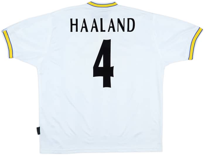 1996-98 Leeds United Home Shirt Haaland #4 - 8/10 - (XL)