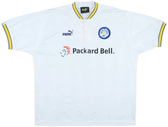 1996-98 Leeds United Home Shirt Haaland #4 - 8/10 - (XL)