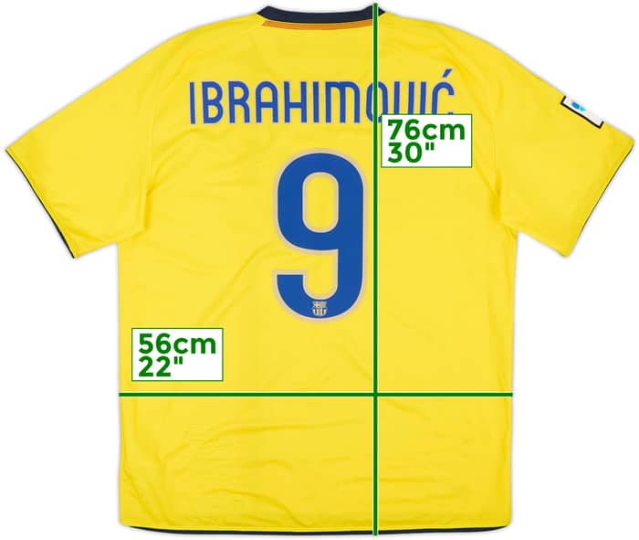 2008-10 Barcelona Away Shirt Ibrahimovic #9 - 9/10 - (L)