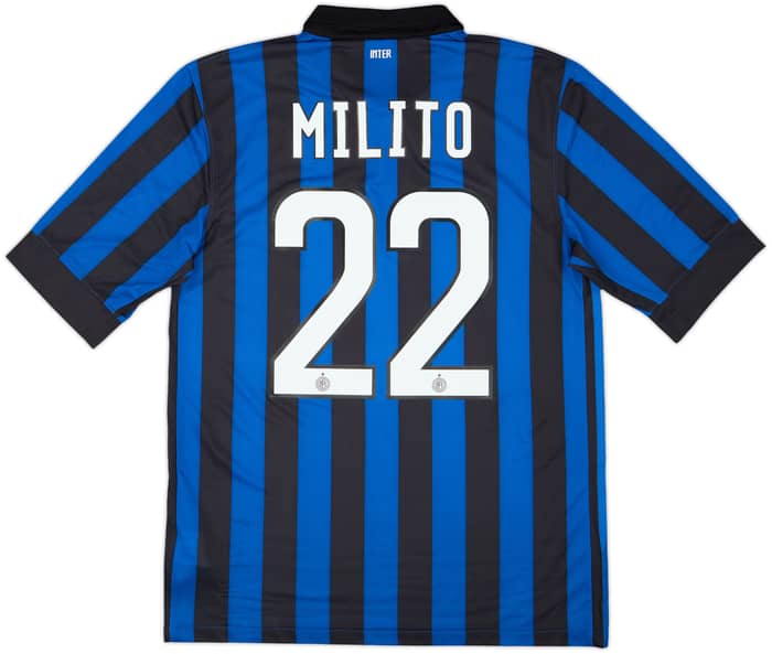 2011-12 Inter Milan Home Shirt Milito #22 - 10/10 - (M)