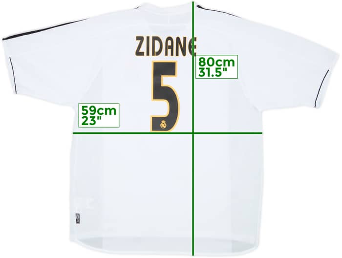 2003-04 Real Madrid Home Shirt Zidane #5 - 9/10 - (XL)