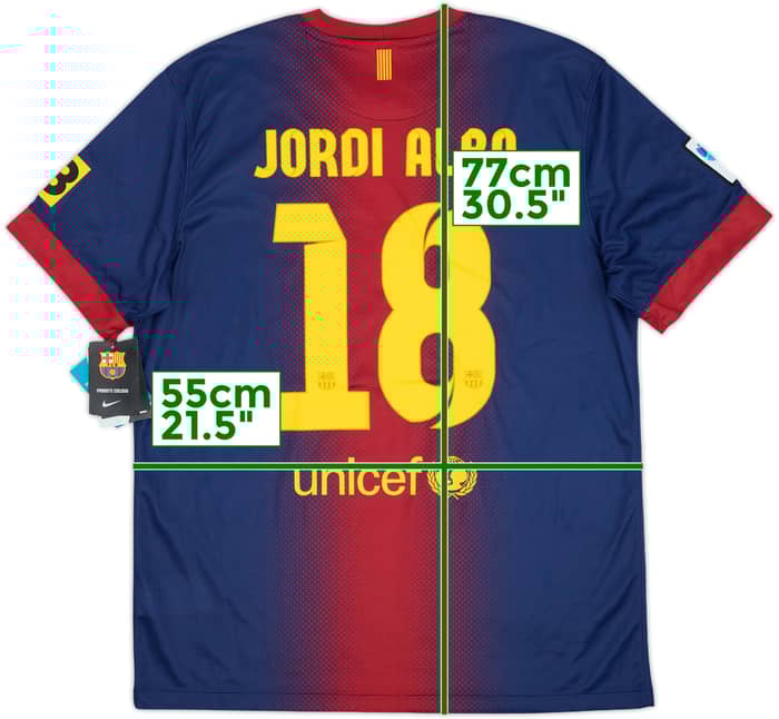 2012-13 Barcelona Home Shirt Jordi Alba #18 (L)