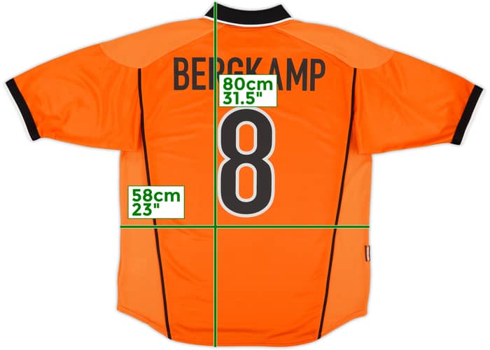1998-00 Netherlands Home Shirt Bergkamp #8 - 9/10 - (L)