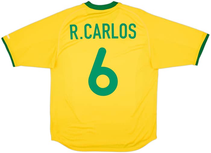 2000-02 Brazil Home Shirt R.Carlos #6 - 9/10 - (M)