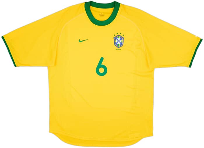 2000-02 Brazil Home Shirt R.Carlos #6 - 9/10 - (M)