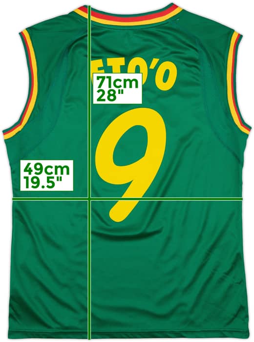 2002 Cameroon Home Vest Shirt Eto'o #9 - 9/10 - (L)