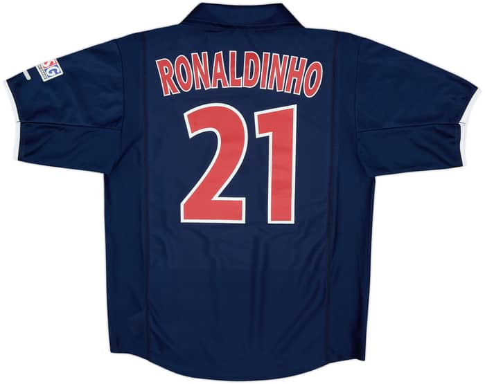 2001-02 Paris Saint-Germain Home Shirt Ronaldinho #21 - 9/10 - (M)