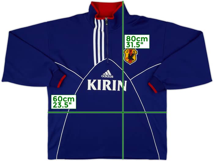 2000-01 Japan Player Issue adidas 1/4 Zip Drill Top - 9/10 - (L)