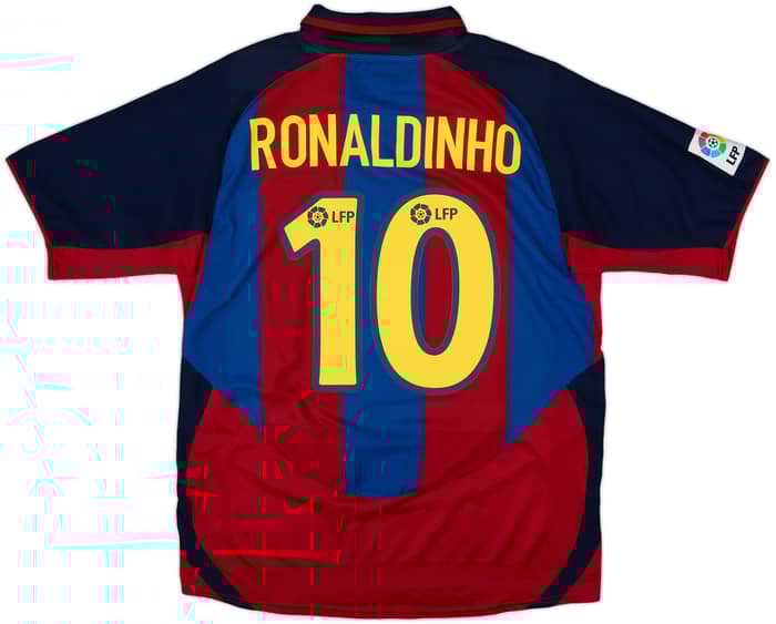 2003-04 Barcelona Home Shirt Ronaldinho #10 - 8/10 - (M)