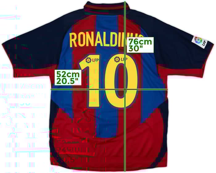 2003-04 Barcelona Home Shirt Ronaldinho #10 - 8/10 - (M)