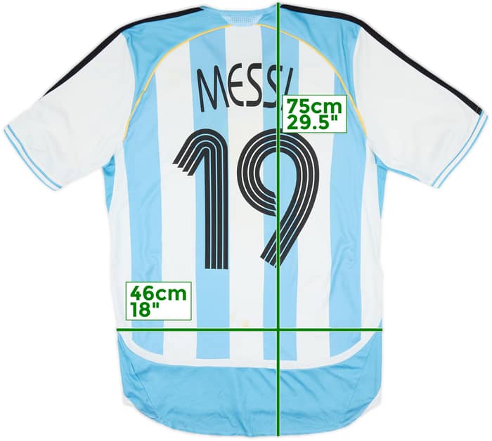 2005-07 Argentina Home Shirt Messi #19 - 5/10 - (S)