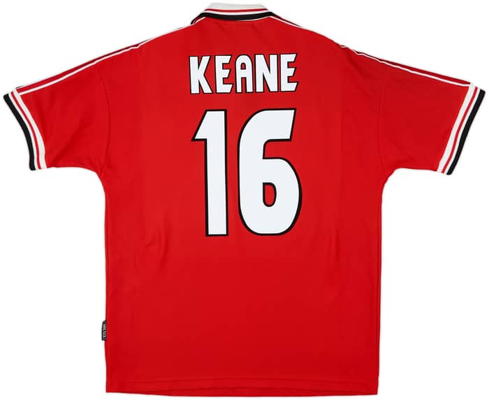 1998-00 Manchester United Home Shirt Keane #16 - 8/10 - (L)