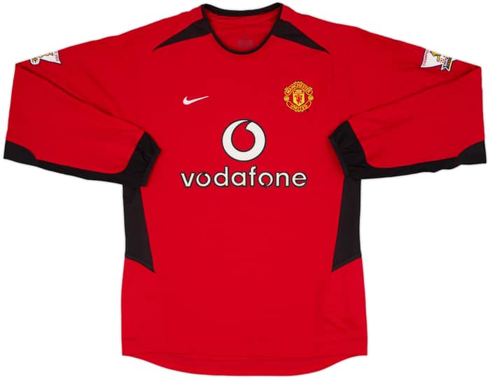 2002-04 Manchester United Home L/S Shirt Beckham #7 - 8/10 - (S)