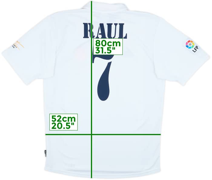 2001 Real Madrid Home Shirt Raul #7 - 8/10 - (M)