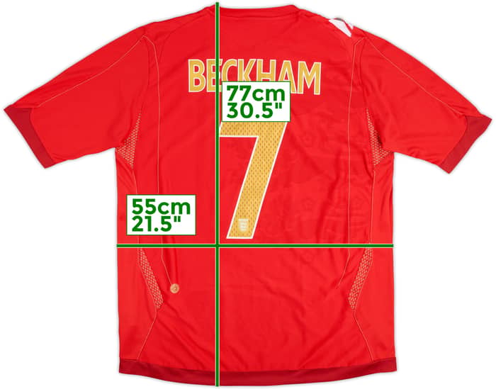 2006-08 England Away Shirt Beckham #7 - 5/10 - (L)