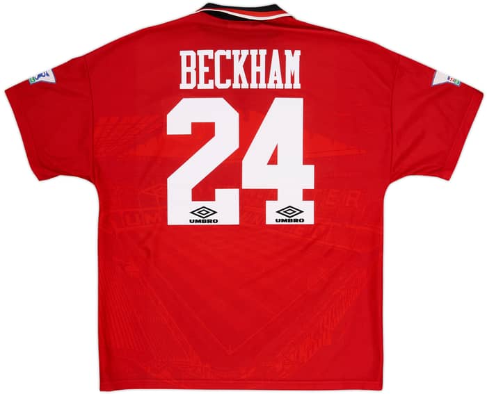 1994-96 Manchester United Home Shirt Beckham #24 - 8/10 - (L)