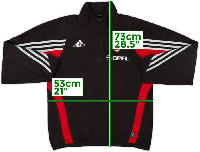 2003-04 AC Milan adidas 1/4 Zip Fleece Top - 7/10 - (S)