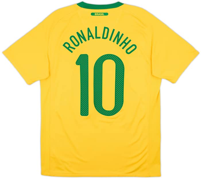 2010-11 Brazil Home Shirt Ronaldinho #10 - 7/10 - (M)