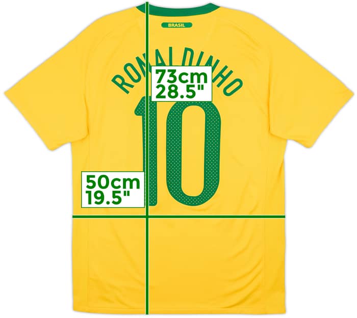 2010-11 Brazil Home Shirt Ronaldinho #10 - 7/10 - (M)
