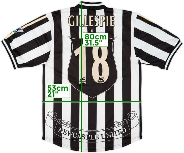 1997-99 Newcastle Home Shirt Gillespie #18 - 8/10 - (M)