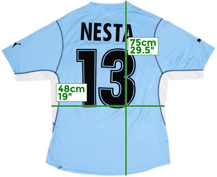 2001-02 Lazio Home Shirt Nesta #13 - 7/10 - (M)