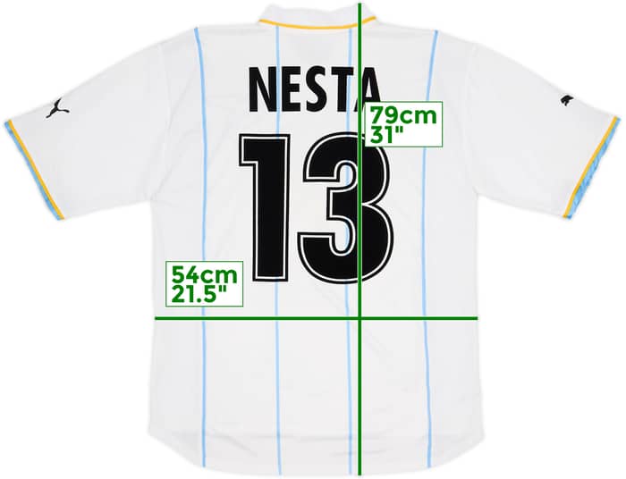 2001-02 Lazio European Home Shirt Nesta #13 - 6/10 - (L)