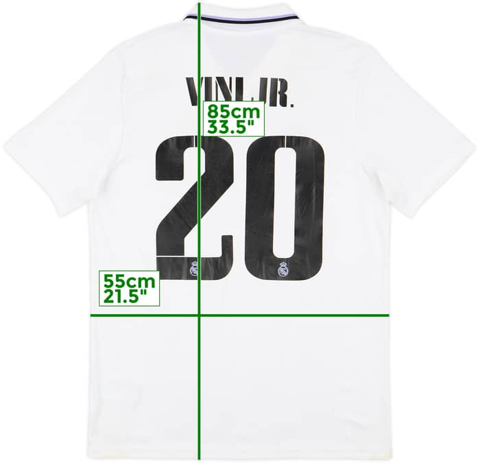 2022-23 Real Madrid Home Shirt Vini JR. #20 - 6/10 - (L)