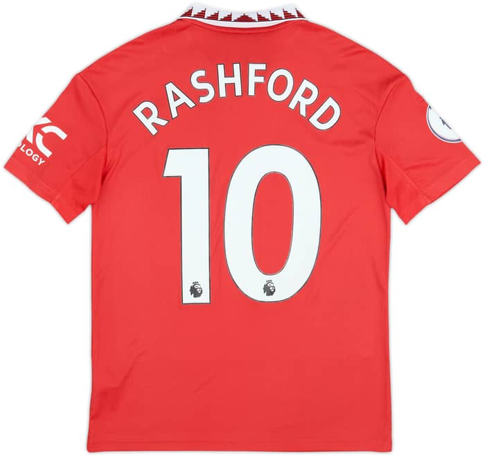 2022-23 Manchester United Home Shirt Rashford #10 - 8/10 - (L.Boys)