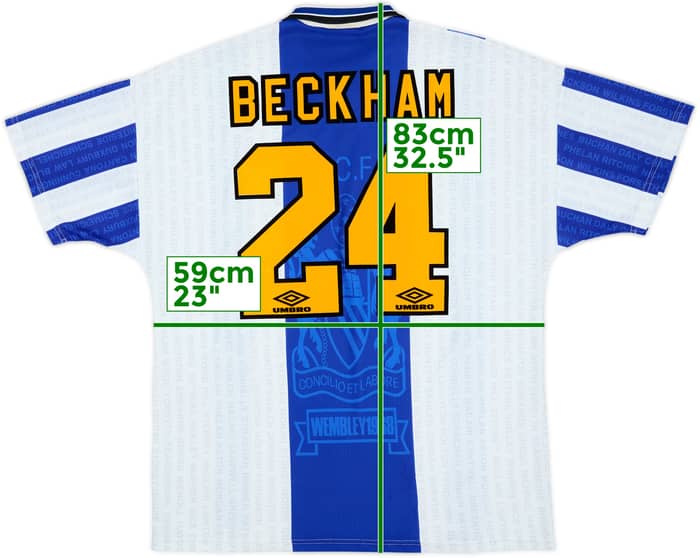1994-96 Manchester United Third Shirt Beckham #24 - 8/10 - (XL)