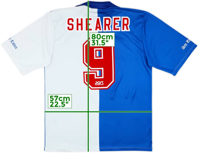 1994-95 Blackburn Home Shirt Shearer #9 - 7/10 - (L)