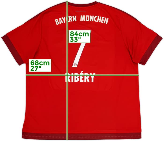 Camiseta de local del Bayern Munich 2015-16 Ribery #7 - 6/10 - (3XL)