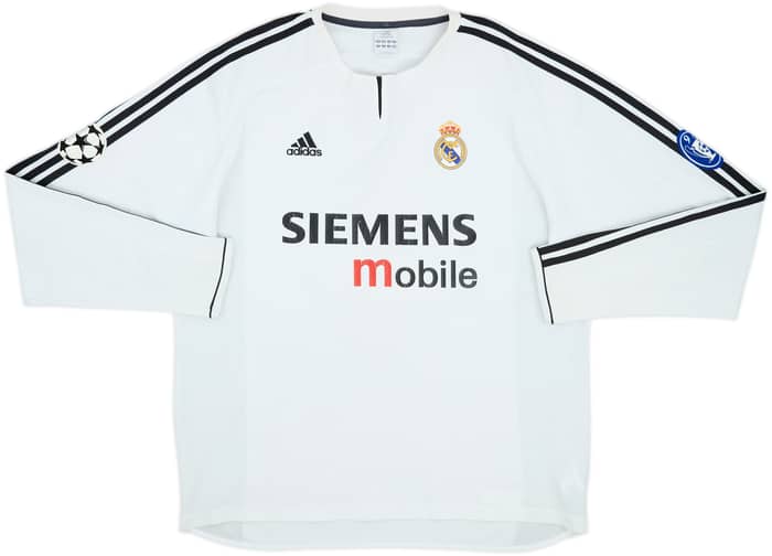 2003-04 Real Madrid Home L/S Shirt Beckham #23 - 6/10 - (XL)