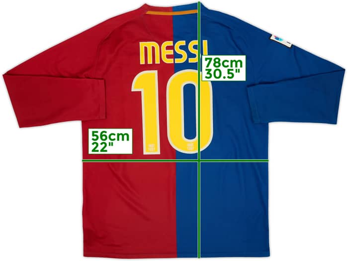 Camiseta de local de manga larga del Barcelona 2008-09 Messi #10 - 5/10 - (L)