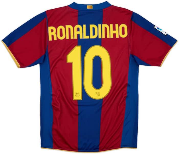 2007-08 Barcelona Home Shirt Ronaldinho #10 - 8/10 - (S)