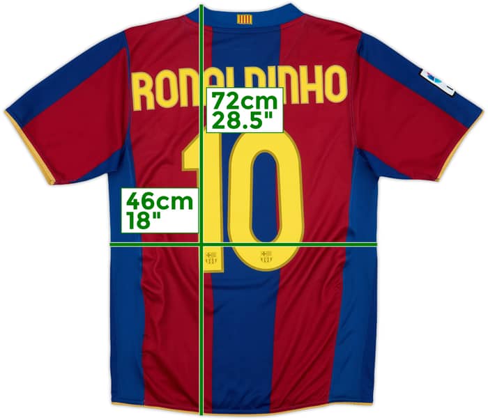 2007-08 Barcelona Home Shirt Ronaldinho #10 - 8/10 - (S)