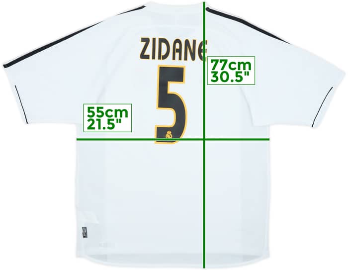 2003-04 Real Madrid Home Shirt Zidane #5 - 8/10 - (L)
